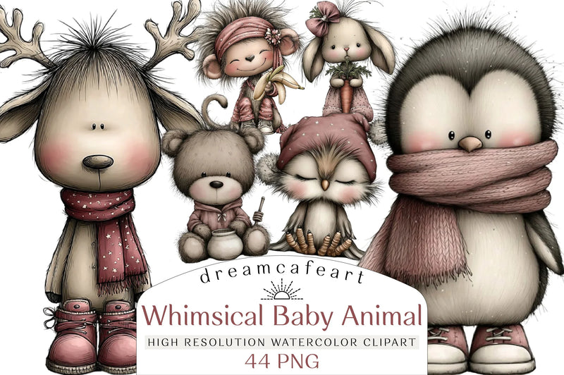 Whimsical Baby Animal Clipart Bundle - CraftNest - Digital Crafting and Art