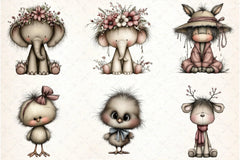 Whimsical Baby Animal Clipart Bundle - CraftNest - Digital Crafting and Art