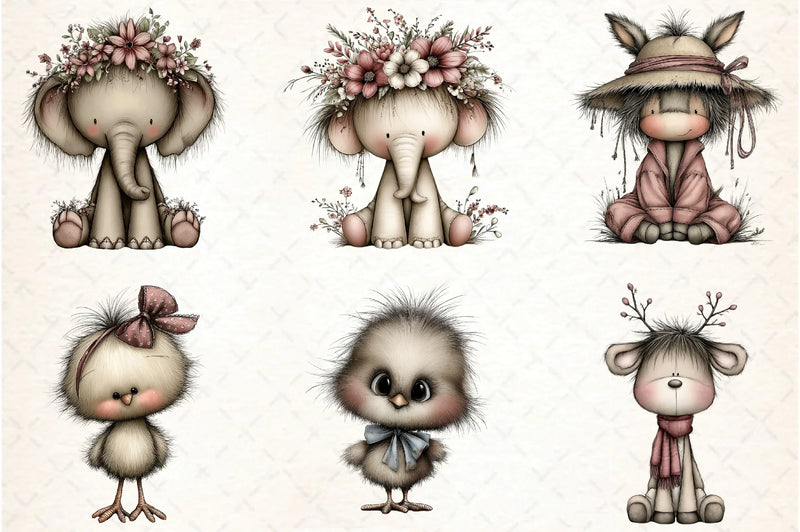 Whimsical Baby Animal Clipart Bundle - CraftNest - Digital Crafting and Art