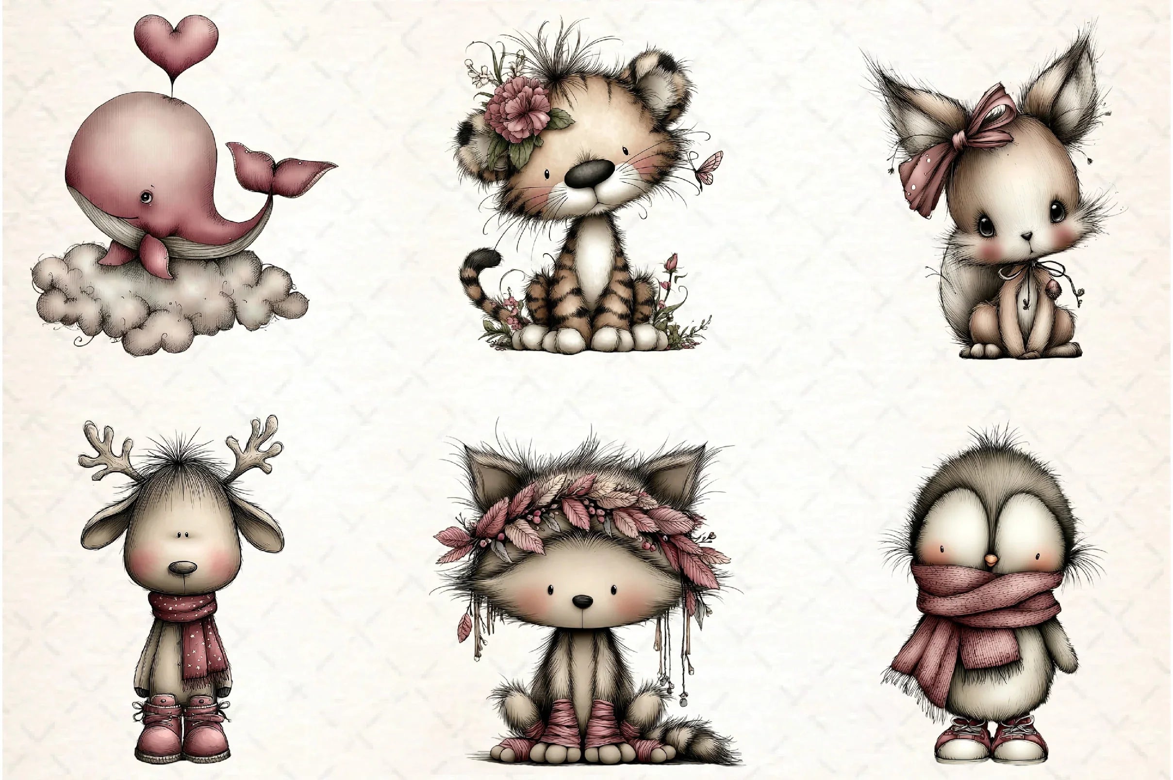 Whimsical Baby Animal Clipart Bundle - CraftNest - Digital Crafting and Art