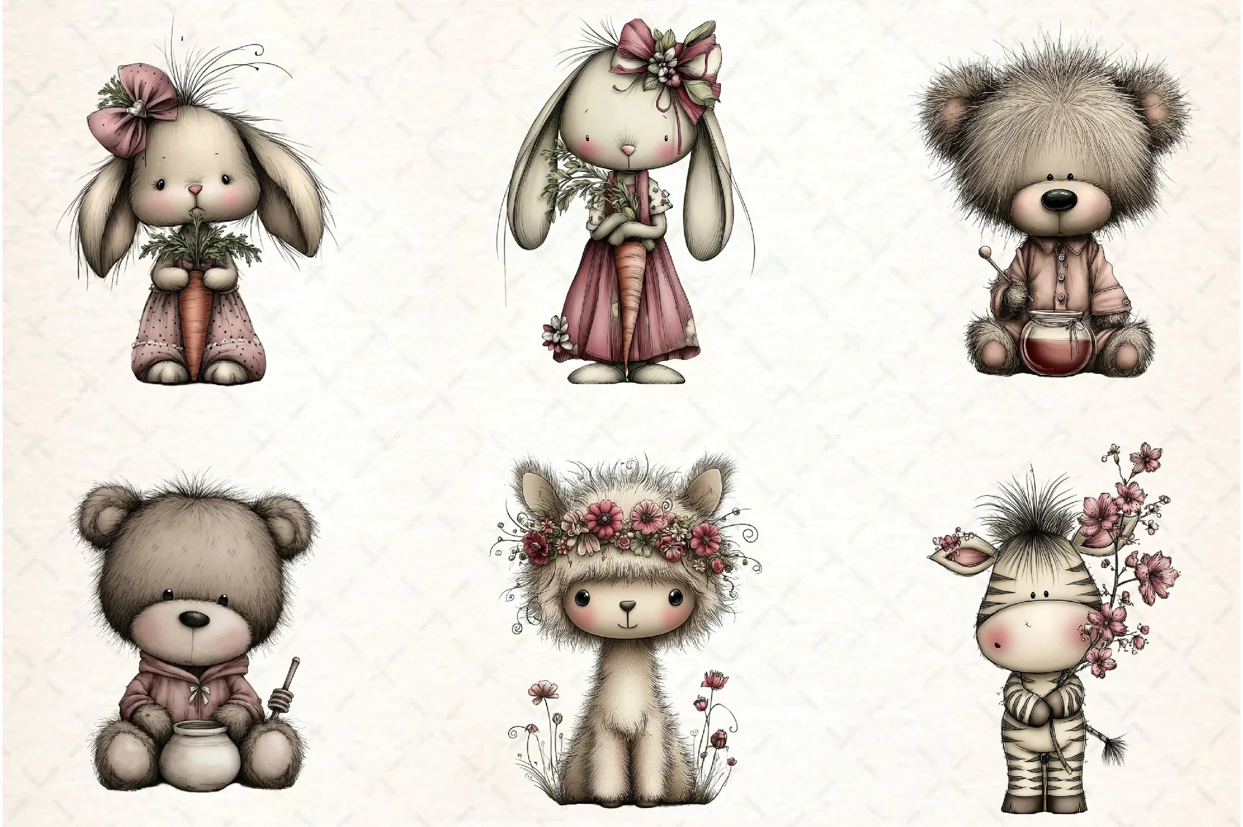 Whimsical Baby Animal Clipart Bundle - CraftNest - Digital Crafting and Art