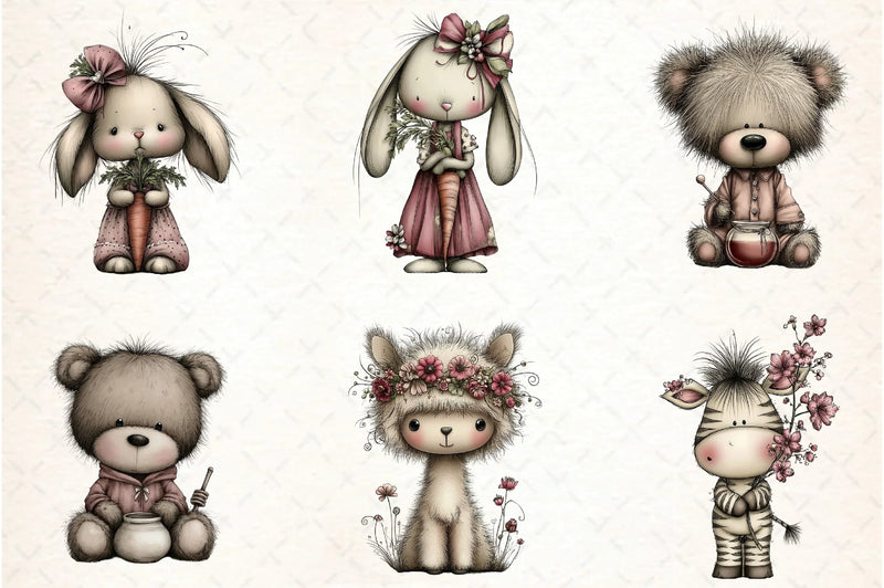 Whimsical Baby Animal Clipart Bundle - CraftNest - Digital Crafting and Art