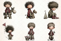 Whimsical Boy Clipart Bundle - CraftNest - Digital Crafting and Art