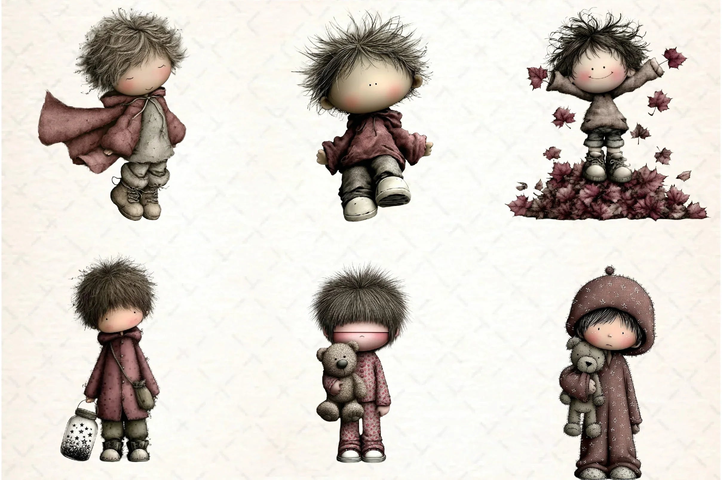 Whimsical Boy Clipart Bundle - CraftNest - Digital Crafting and Art