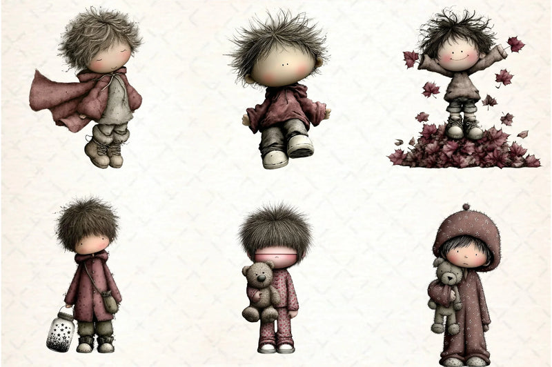 Whimsical Boy Clipart Bundle - CraftNest - Digital Crafting and Art