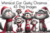 Whimsical Cat Quirky Christmas Clipart Bundle