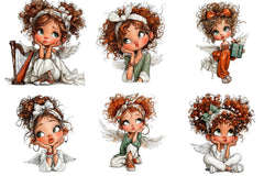 Whimsical Christmas Angel Clipart Bundle - CraftNest - Digital Crafting and Art