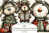Whimsical Christmas Bunny Clipart Bundle