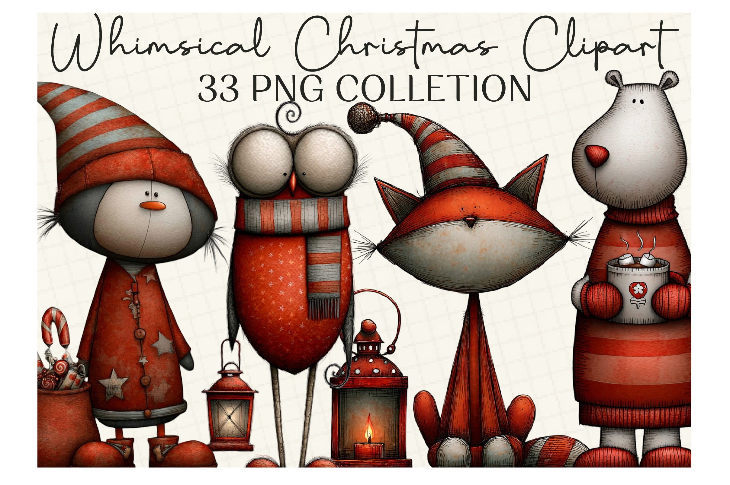 Whimsical Christmas Clipart Bundle