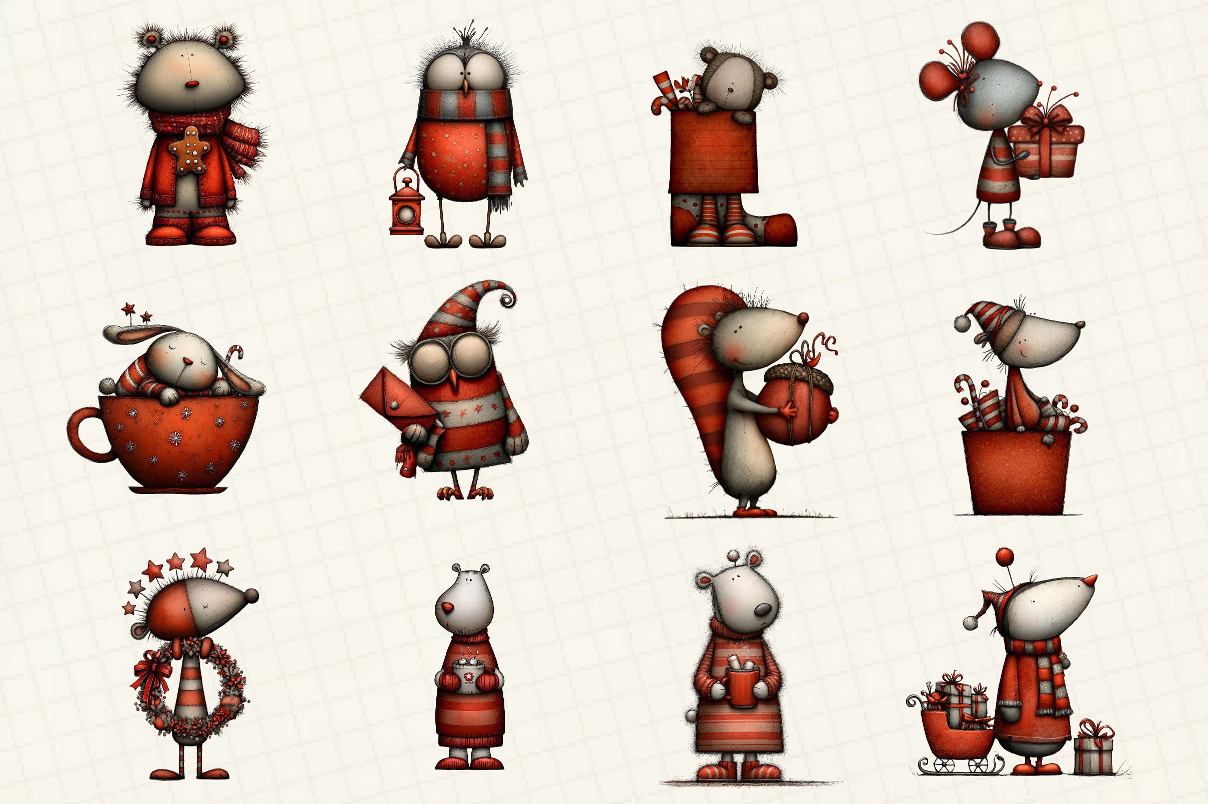 Whimsical Christmas Clipart Bundle