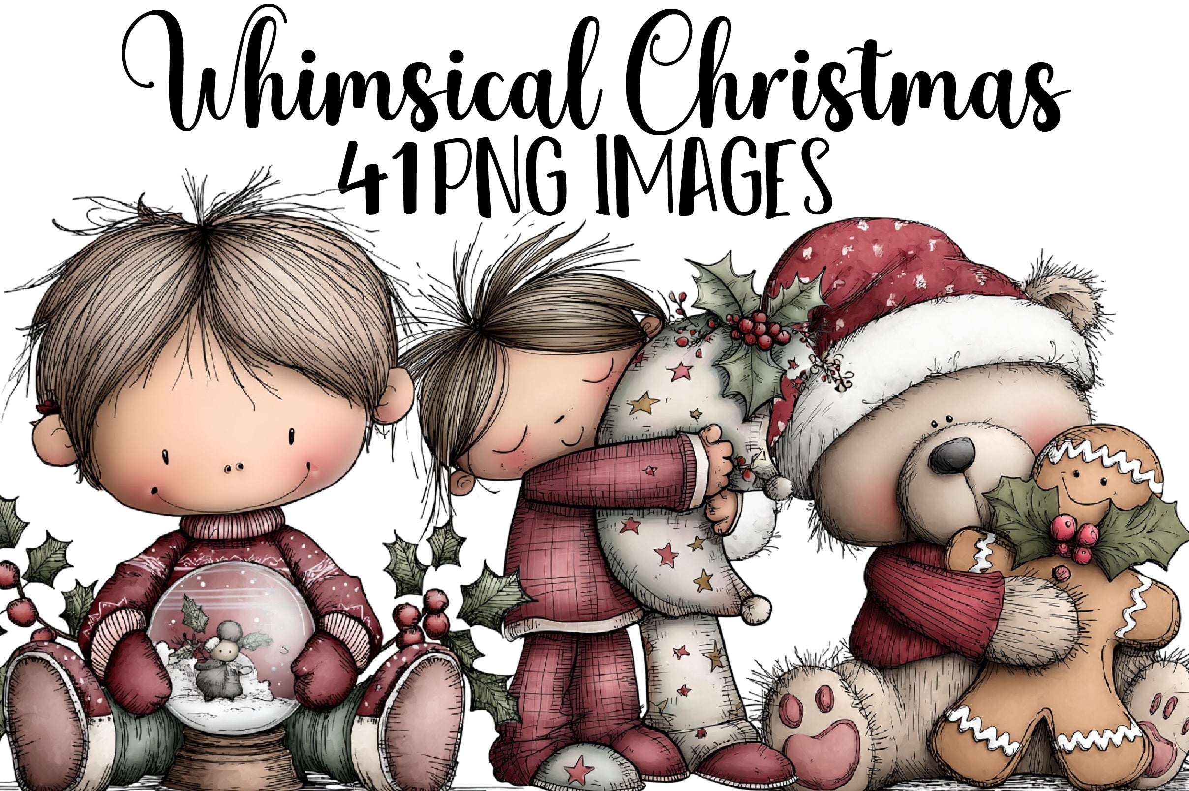 Whimsical Christmas Clipart Bundle