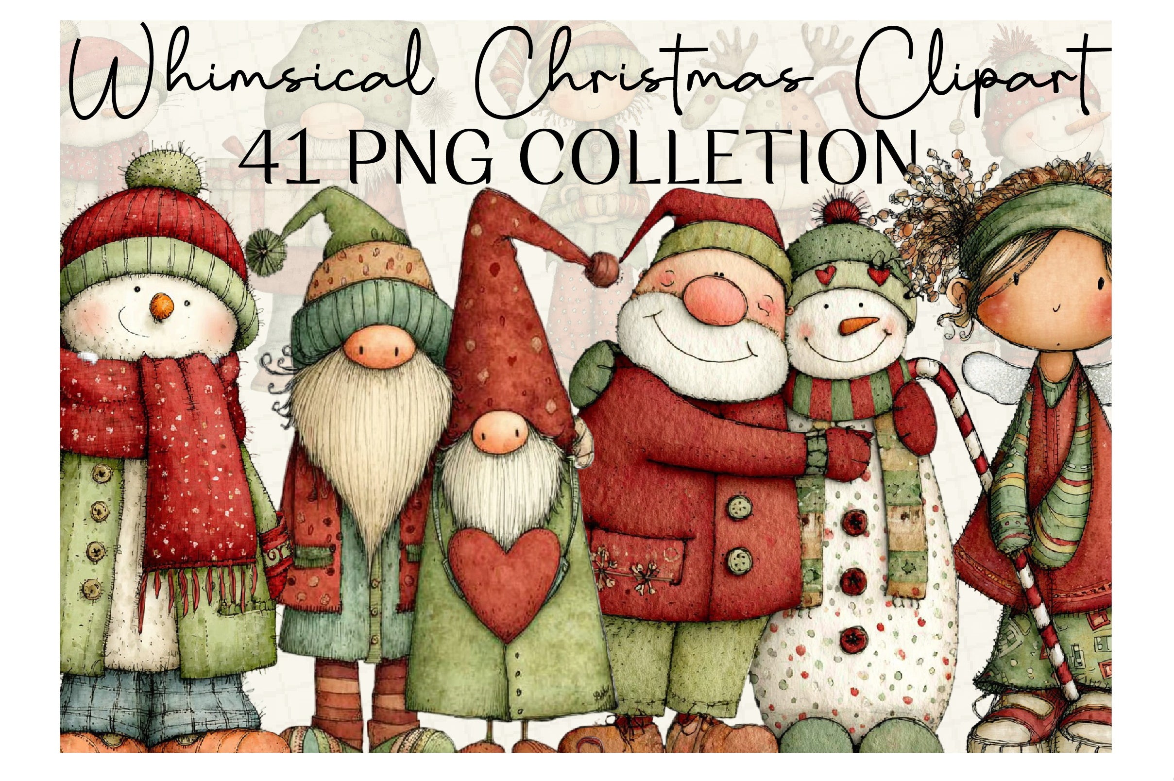 Whimsical Christmas Clipart Bundle