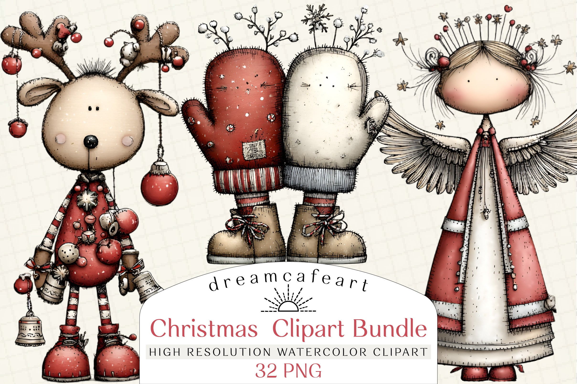 Whimsical Christmas Clipart Bundle