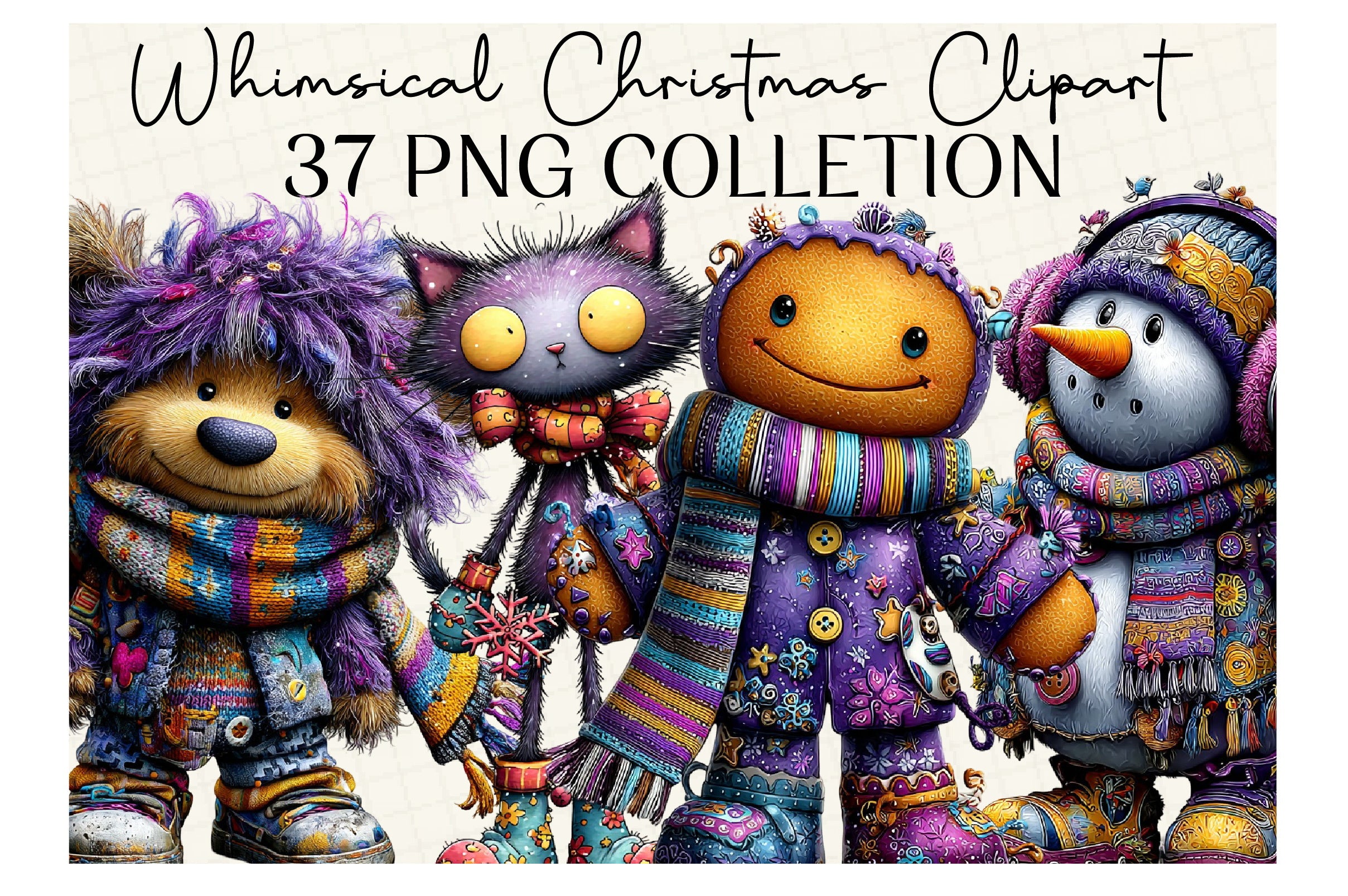 Whimsical Christmas Clipart Bundle