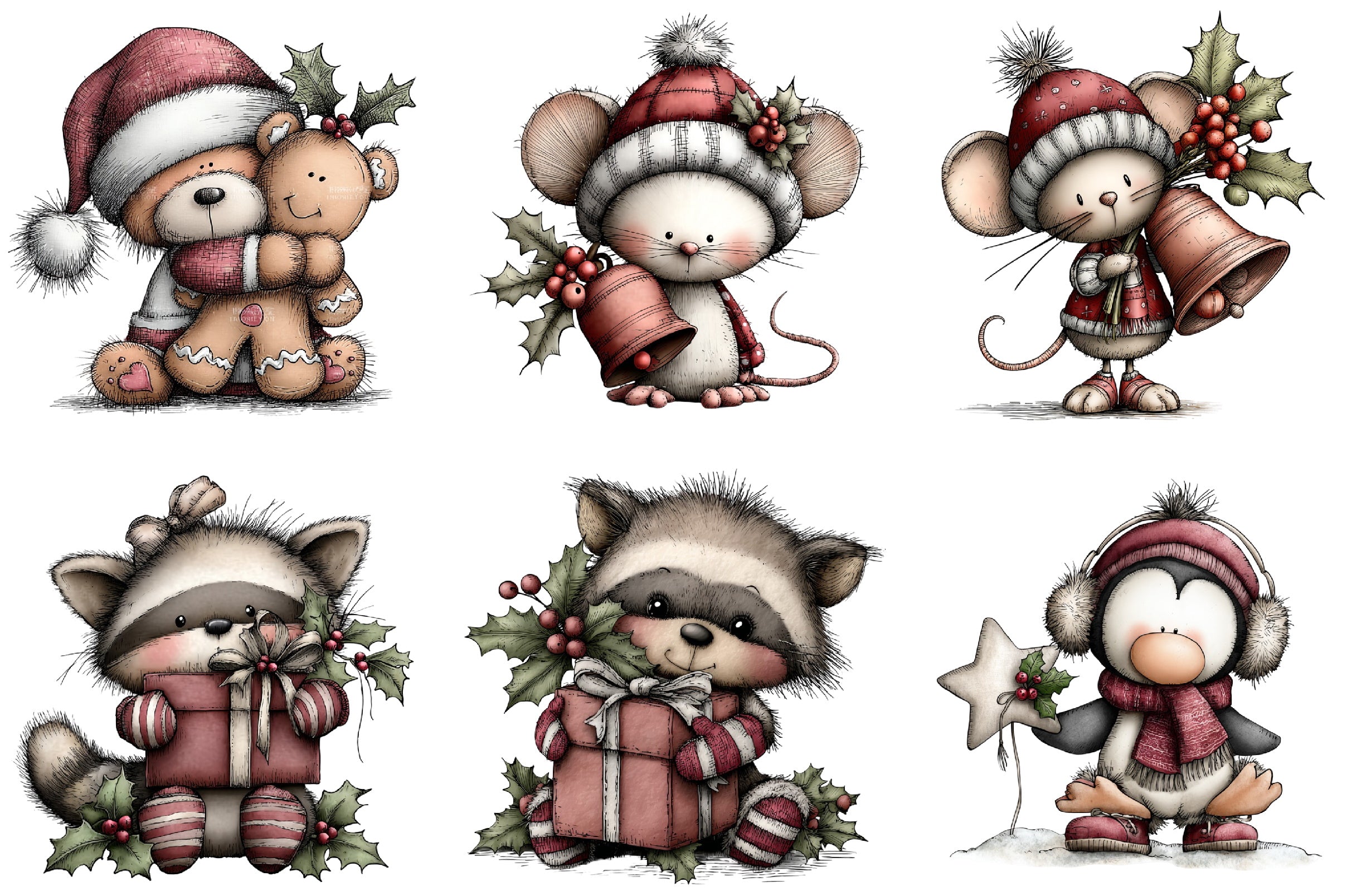 Whimsical Christmas Clipart Bundle