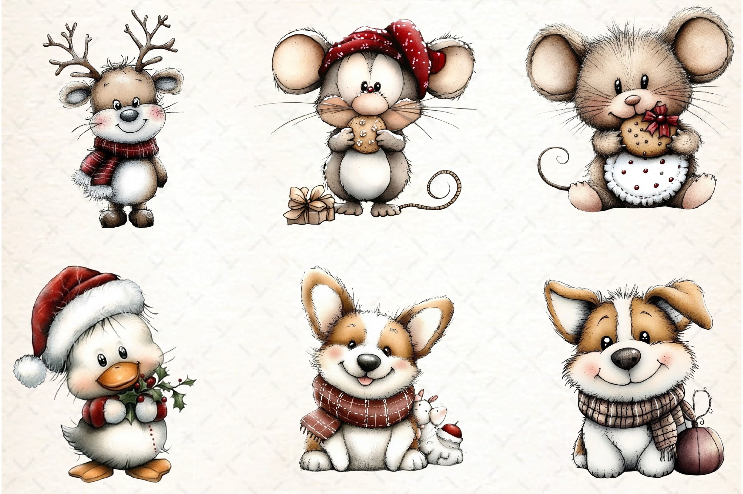 Whimsical Christmas Design Clipart Bundle