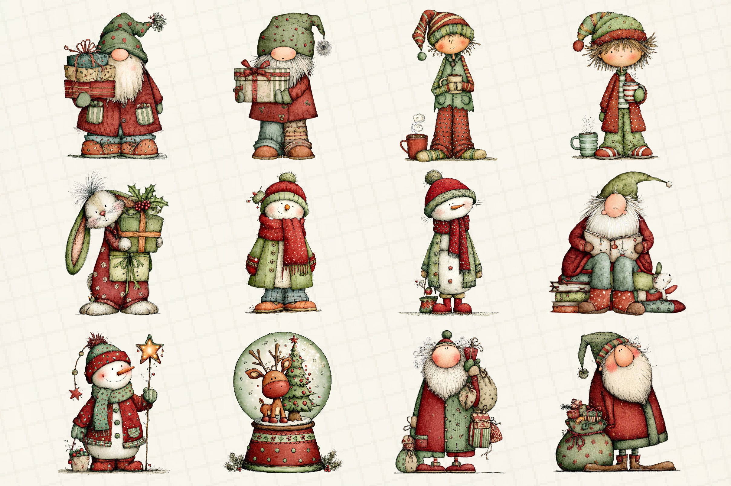 Whimsical Christmas Clipart Bundle