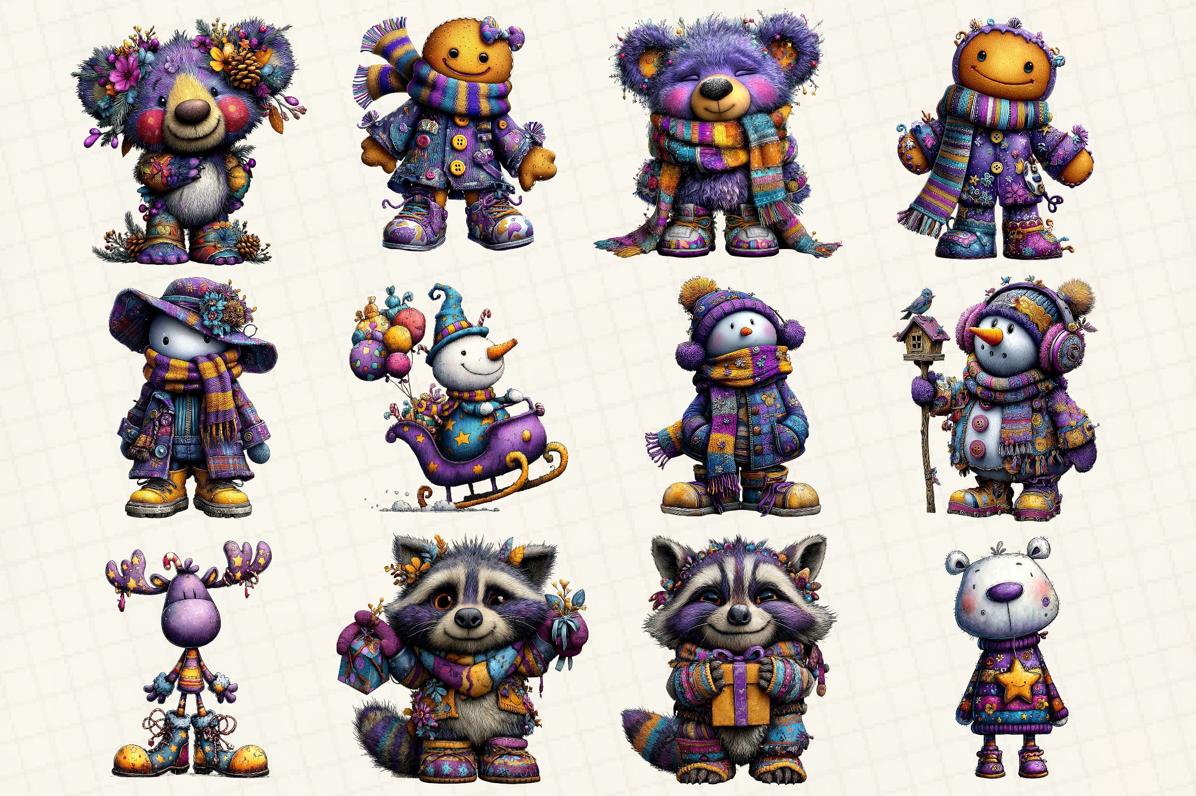 Whimsical Christmas Clipart Bundle