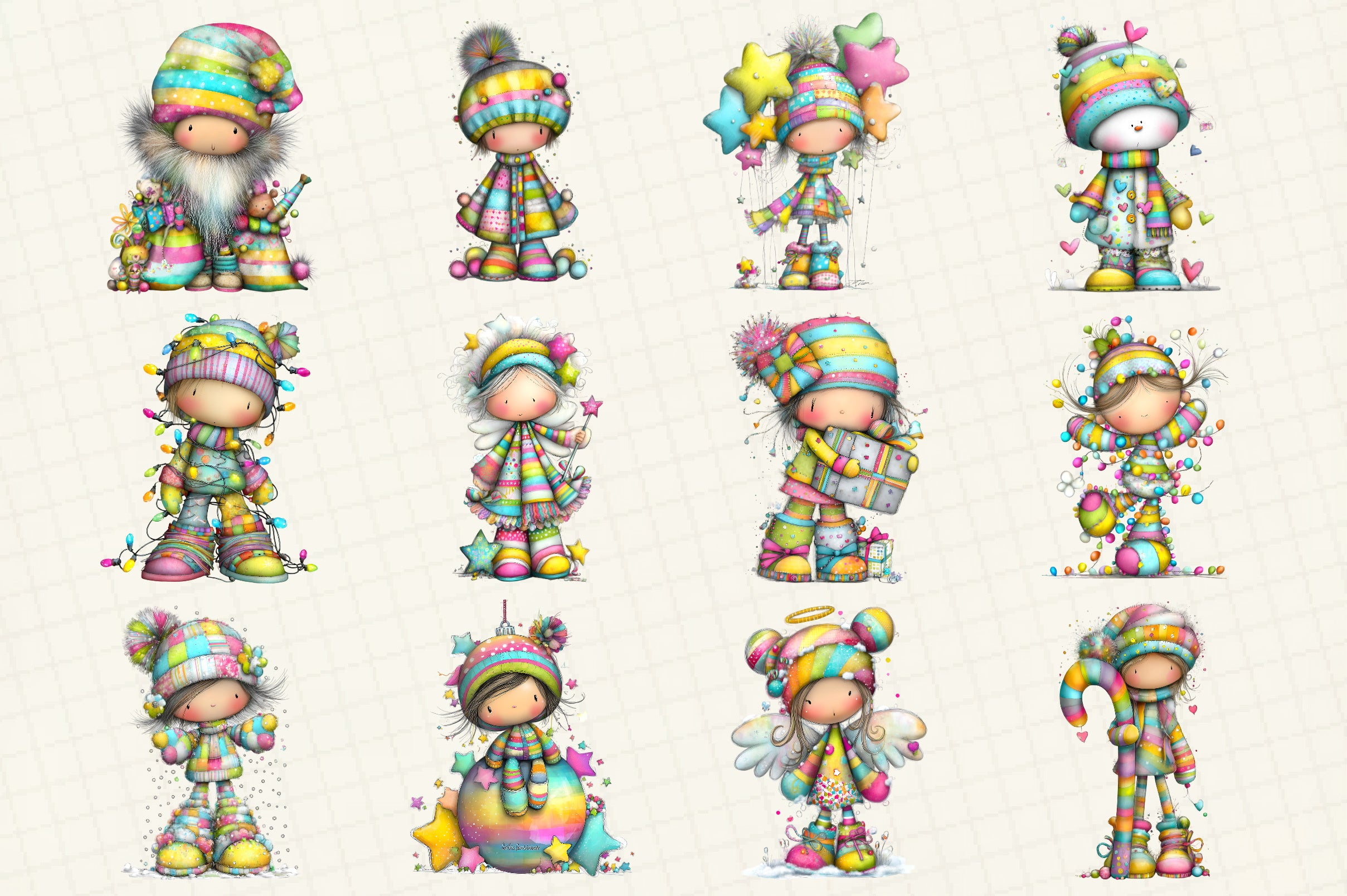 Whimsical Christmas Clipart Bundle