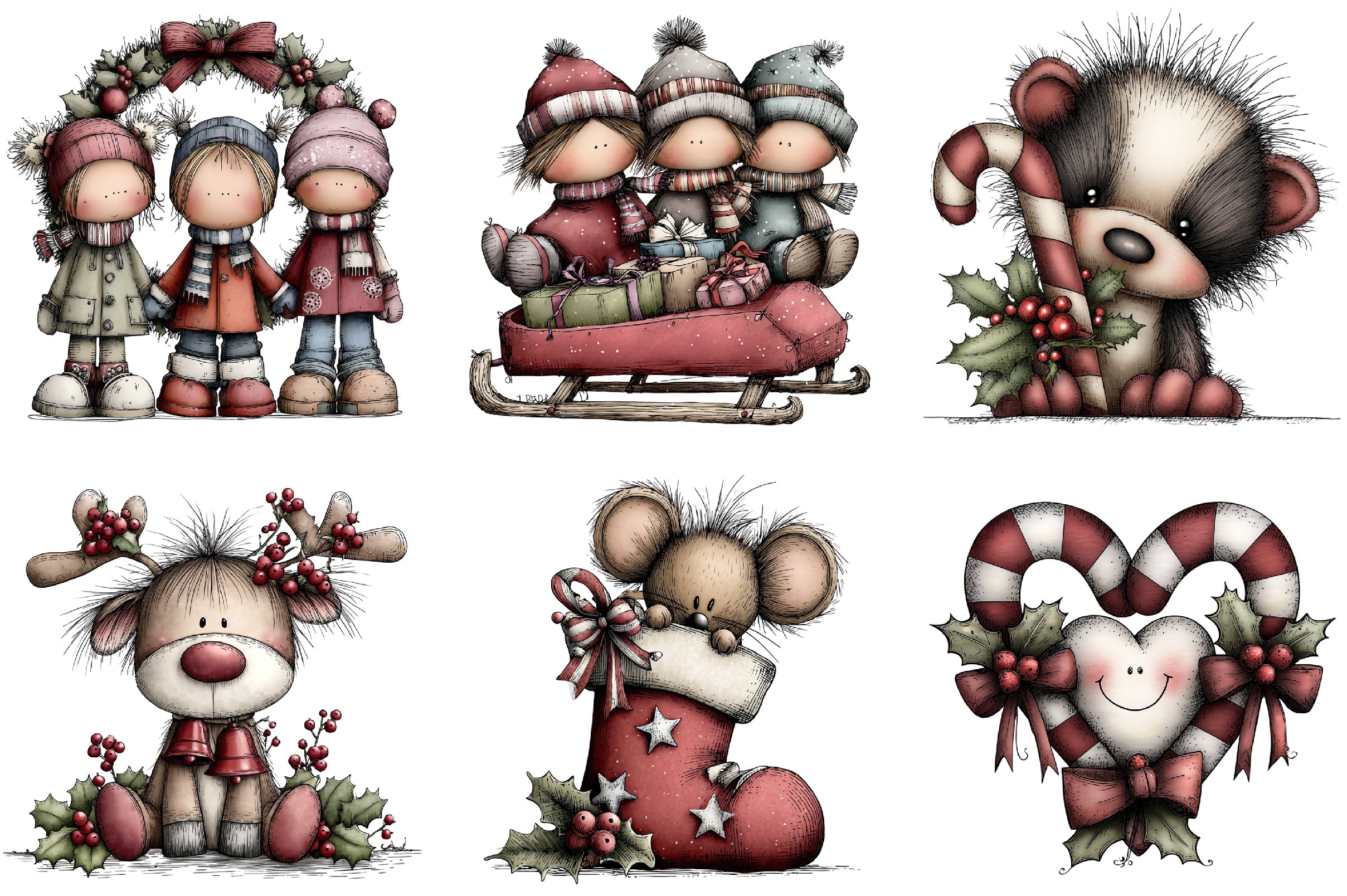 Whimsical Christmas Clipart Bundle