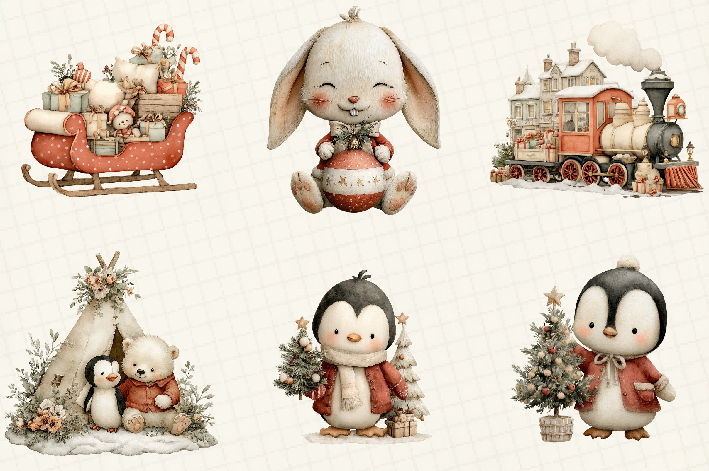 Whimsical Christmas Clipart Bundle