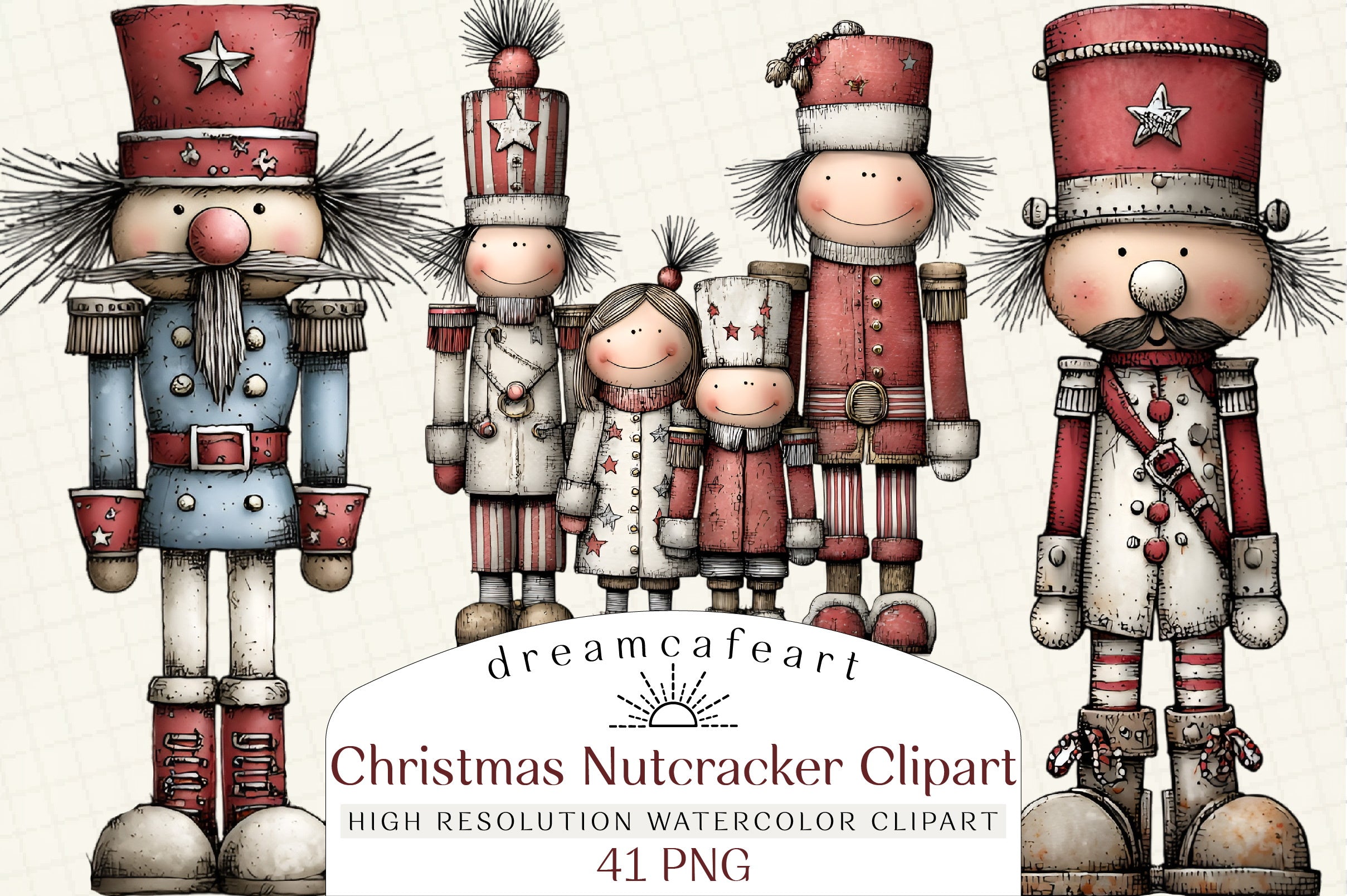Whimsical Christmas Nutcracker Clipart Bundle