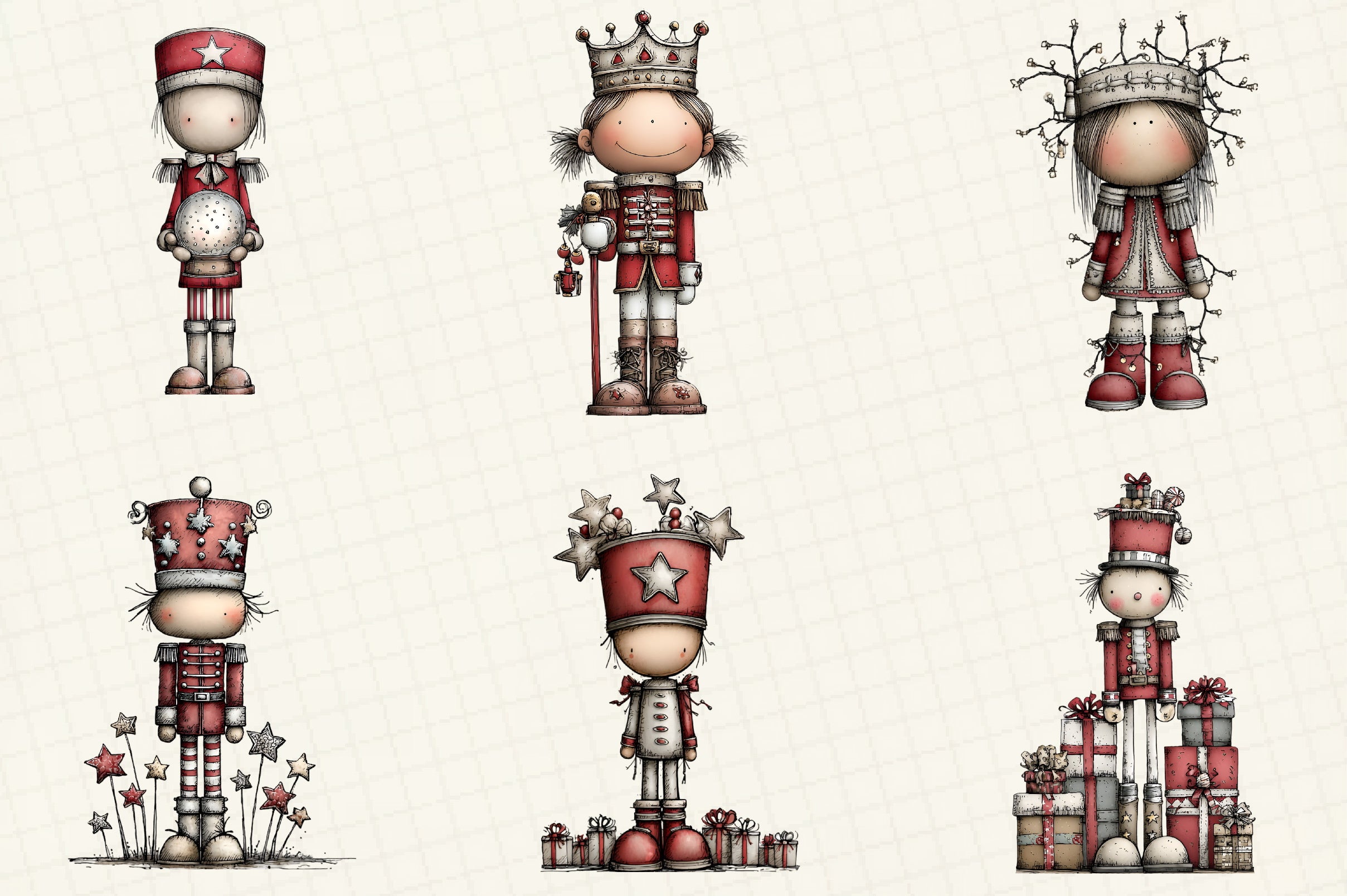 Whimsical Christmas Nutcracker Clipart Bundle