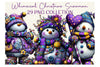 Whimsical Christmas Snowman Clipart Bundle