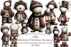 Whimsical Christmas Snowman Clipart Bundle