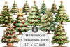 Whimsical Christmas Tree Clipart Bundle