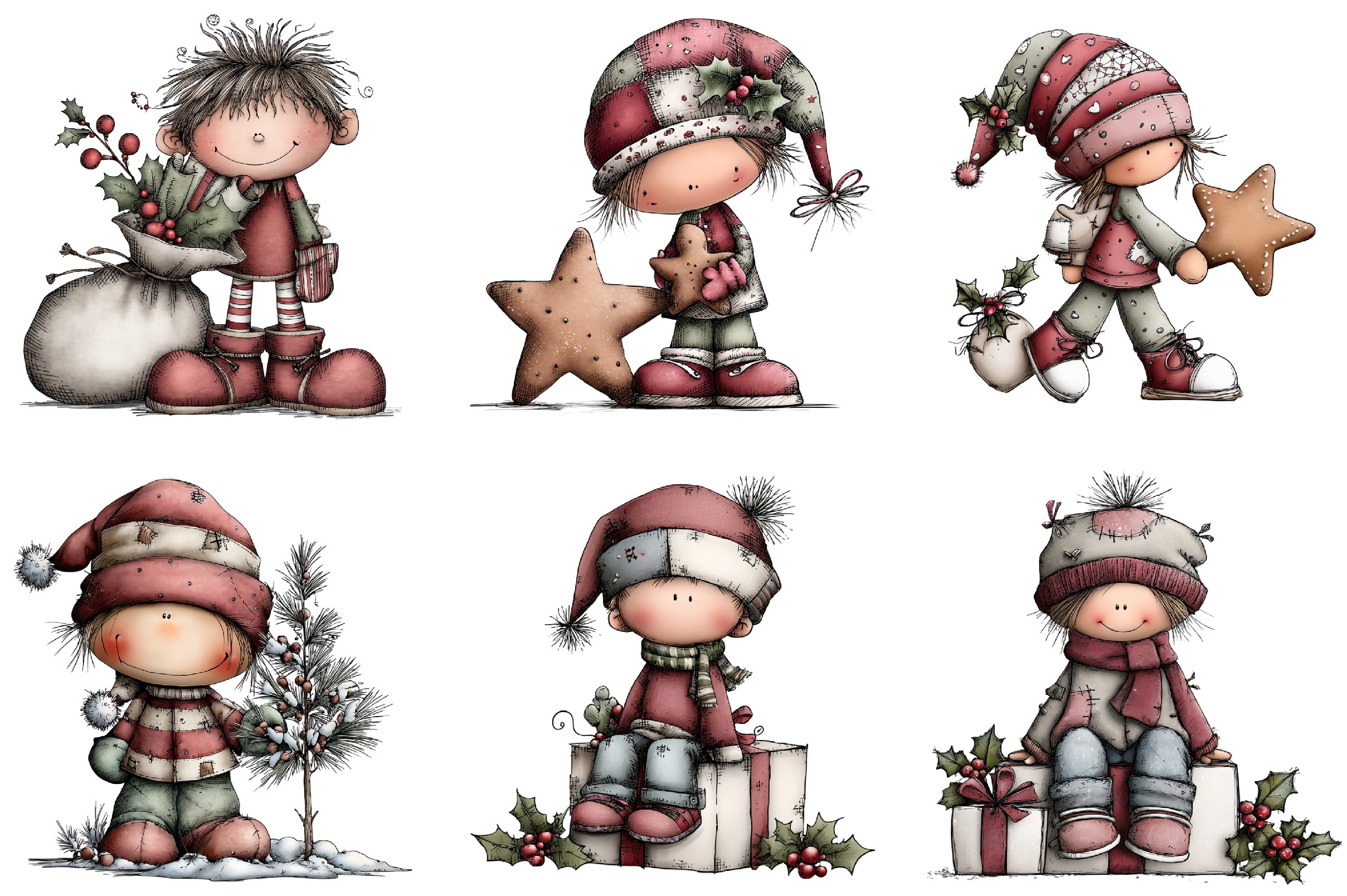 Whimsical Elf Clipart Bundle