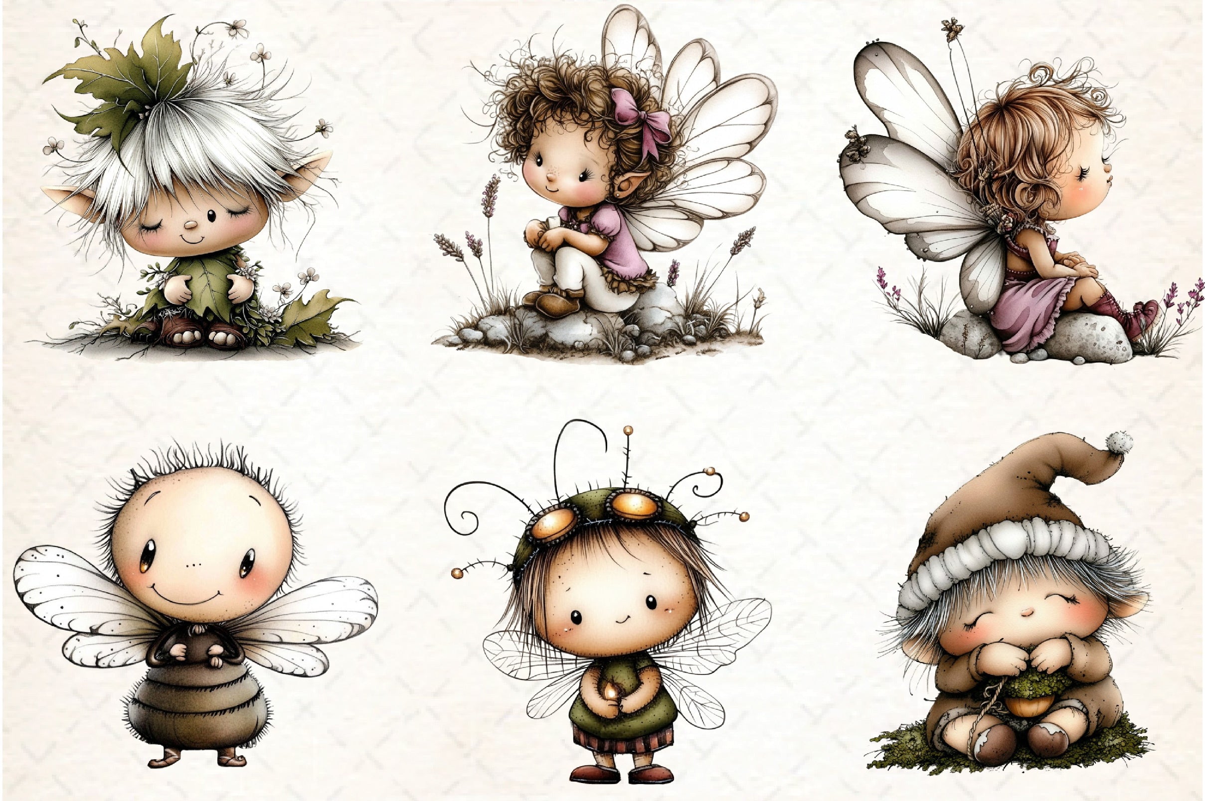 Whimsical Fairy Clipart from Design Bundle