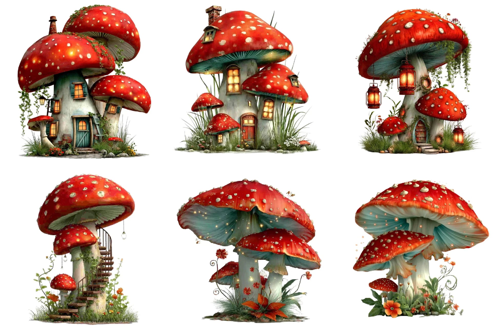 Whimsical Forest Mushroom Clipart Bundle - CraftNest - Digital Crafting and Art