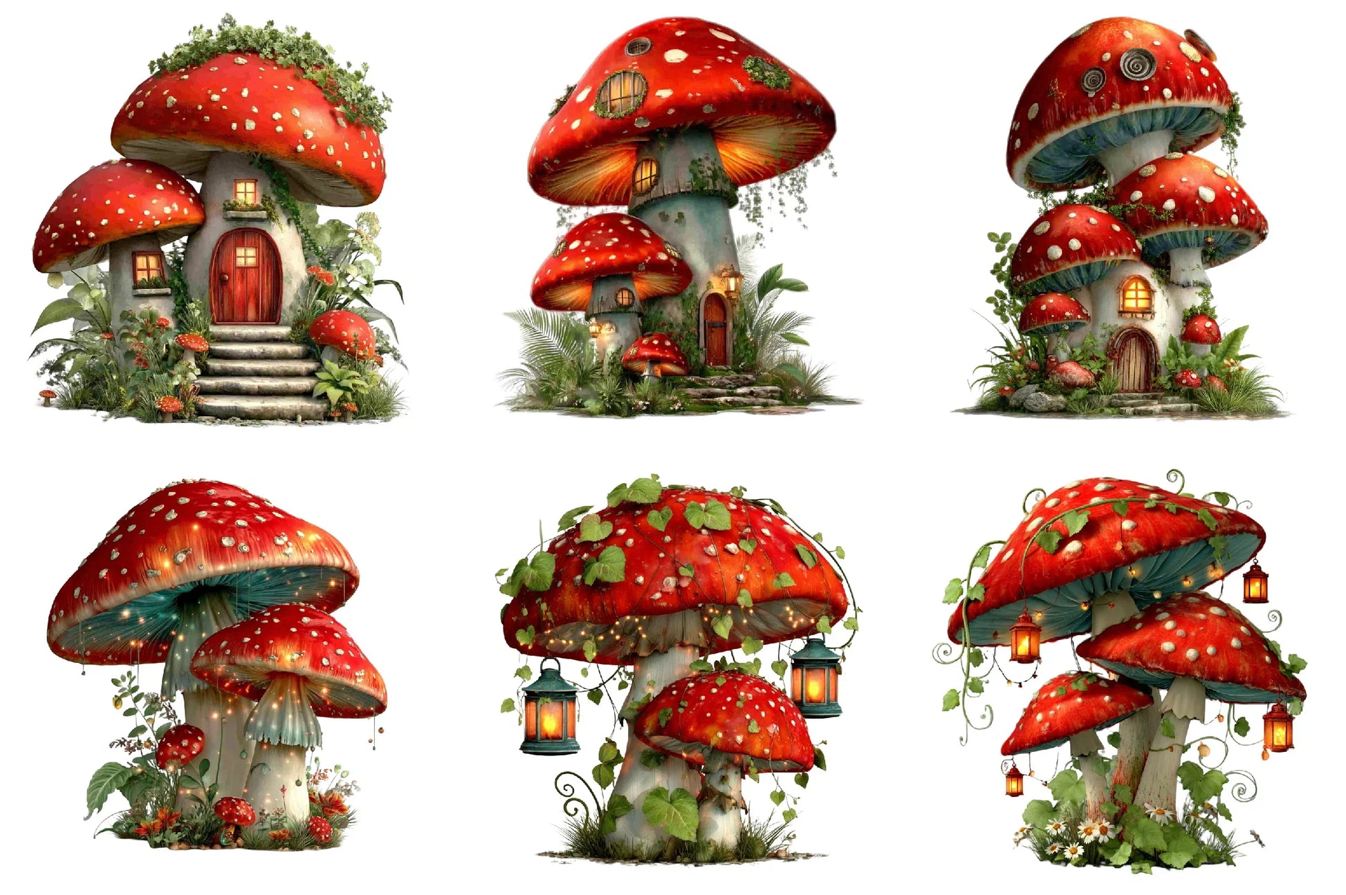 Whimsical Forest Mushroom Clipart Bundle - CraftNest - Digital Crafting and Art