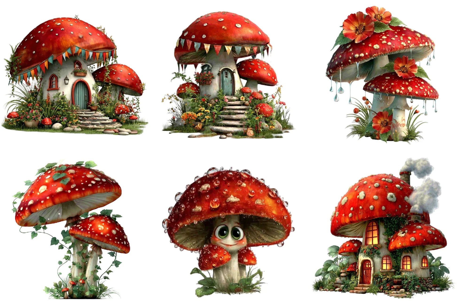 Whimsical Forest Mushroom Clipart Bundle - CraftNest - Digital Crafting and Art