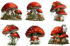 Whimsical Forest Mushroom Clipart Bundle - CraftNest - Digital Crafting and Art