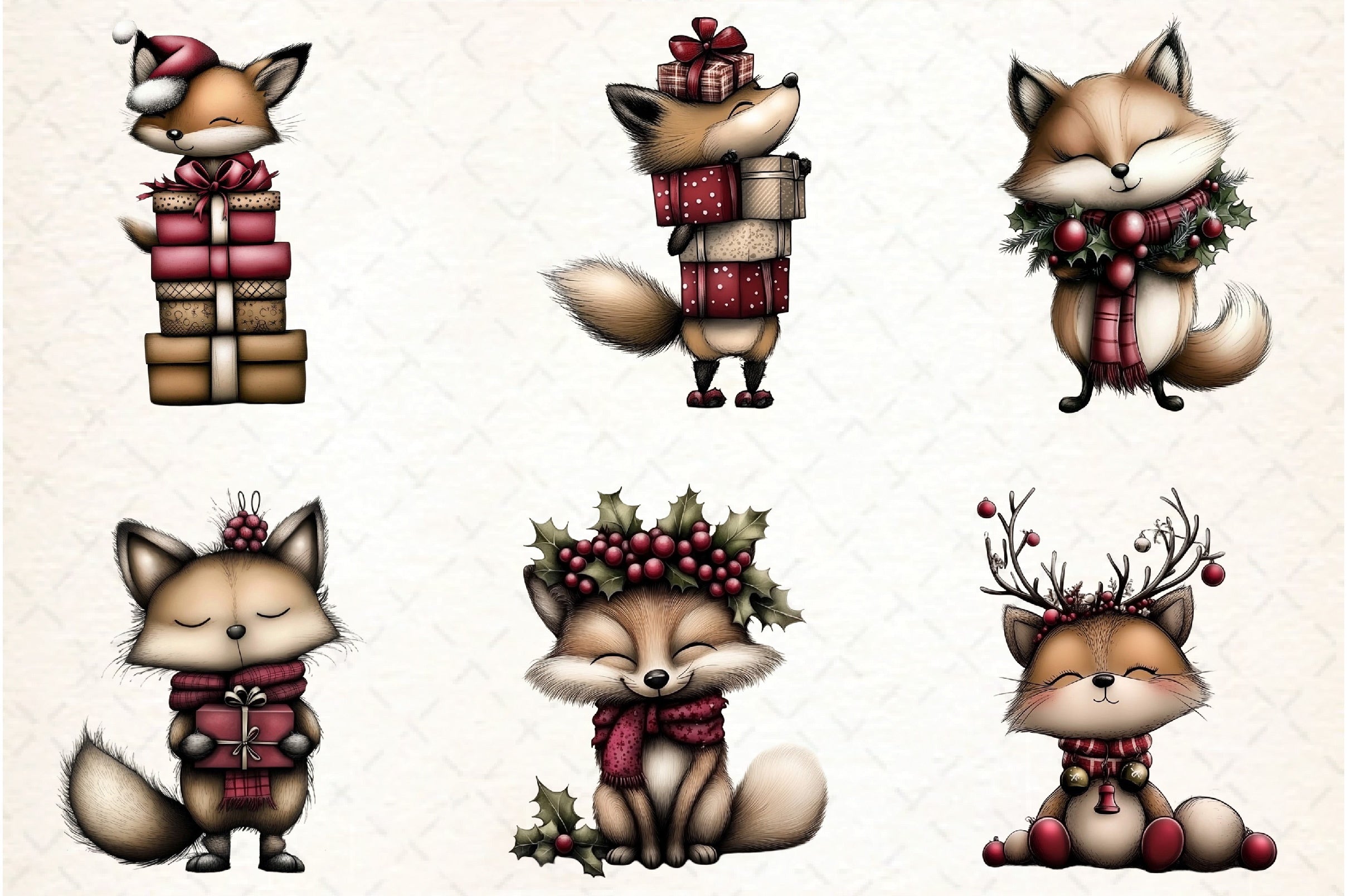 Whimsical Fox Clipart Bundle