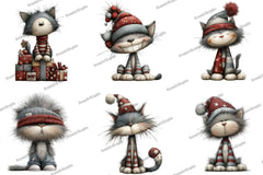 Whimsical Funny Christmas Cats Clipart Bundle - CraftNest - Digital Crafting and Art