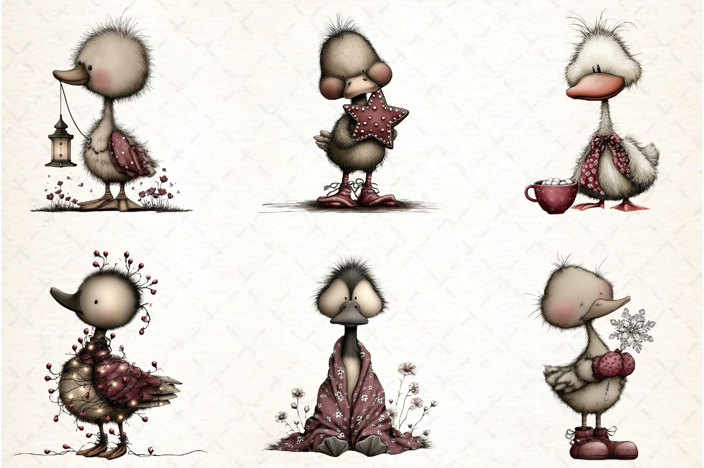 Whimsical Geese Clipart Bundle