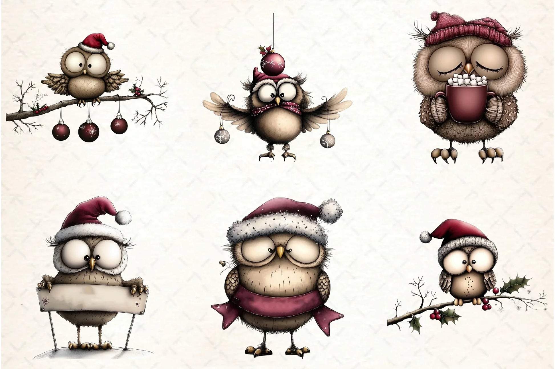 Whimsical Owl Clipart Bundle - CraftNest - Digital Crafting and Art