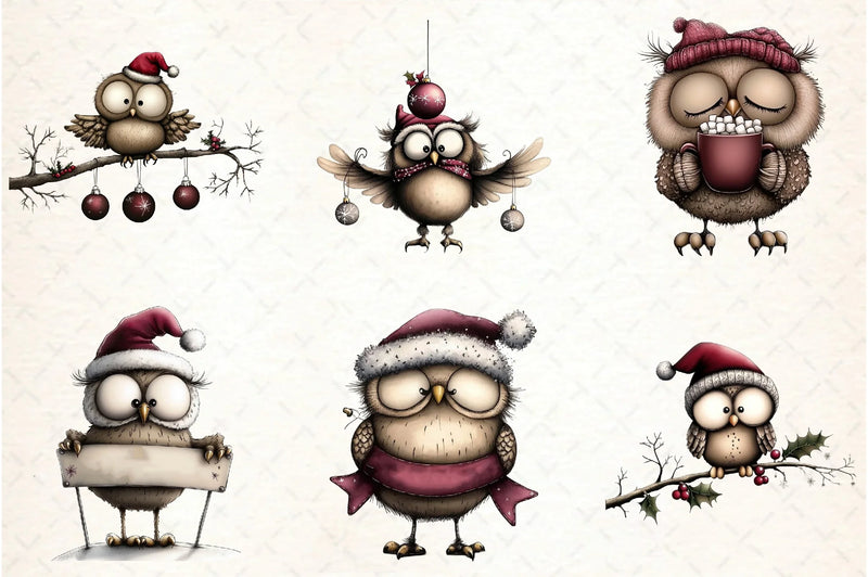 Whimsical Owl Clipart Bundle - CraftNest - Digital Crafting and Art