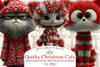 Whimsical Quirky Christmas Cats Clipart Bundle