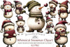 Whimsical Snowman Clipart Bundle