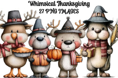 Whimsical Thanksgiving Clipart Bundle - CraftNest - Digital Crafting and Art