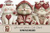 Whimsical Valentine Cats Clipart Bundle