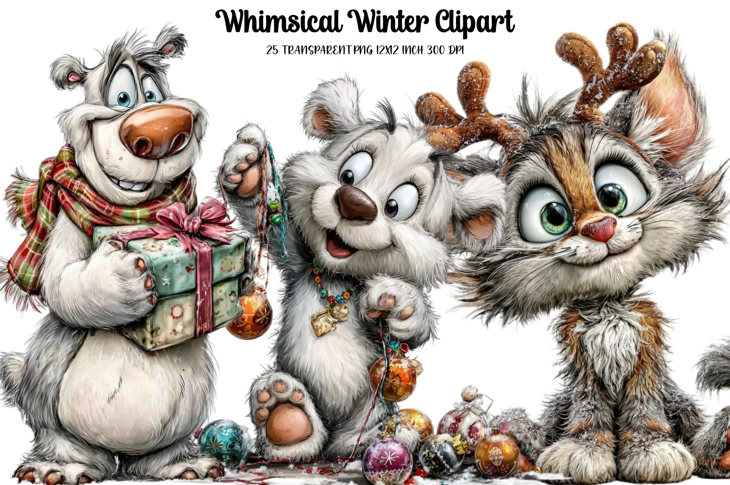 Whimsy 25 Whimsical Winter Clipart Bundle