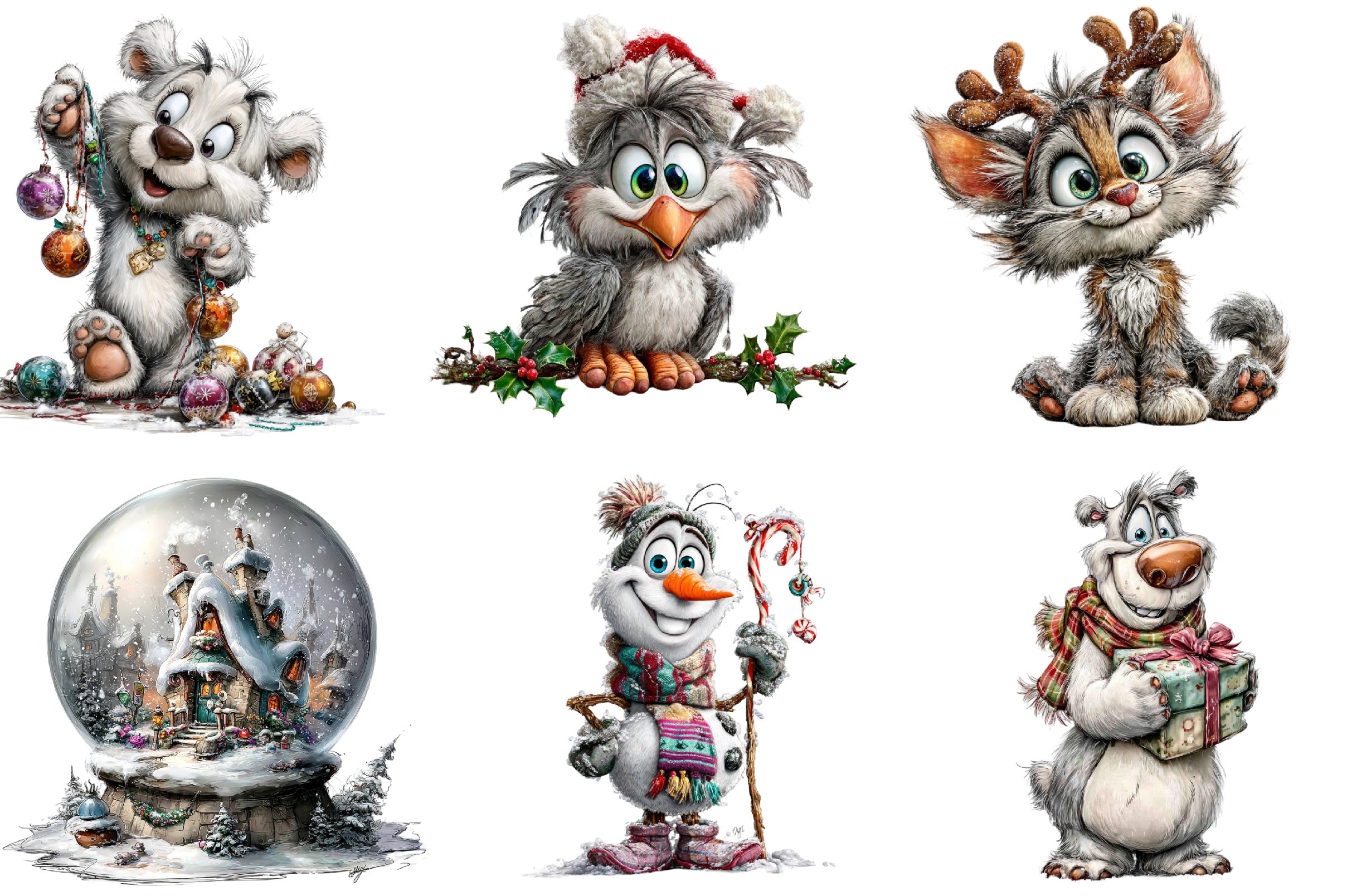 Whimsical Winter Clipart Bundle