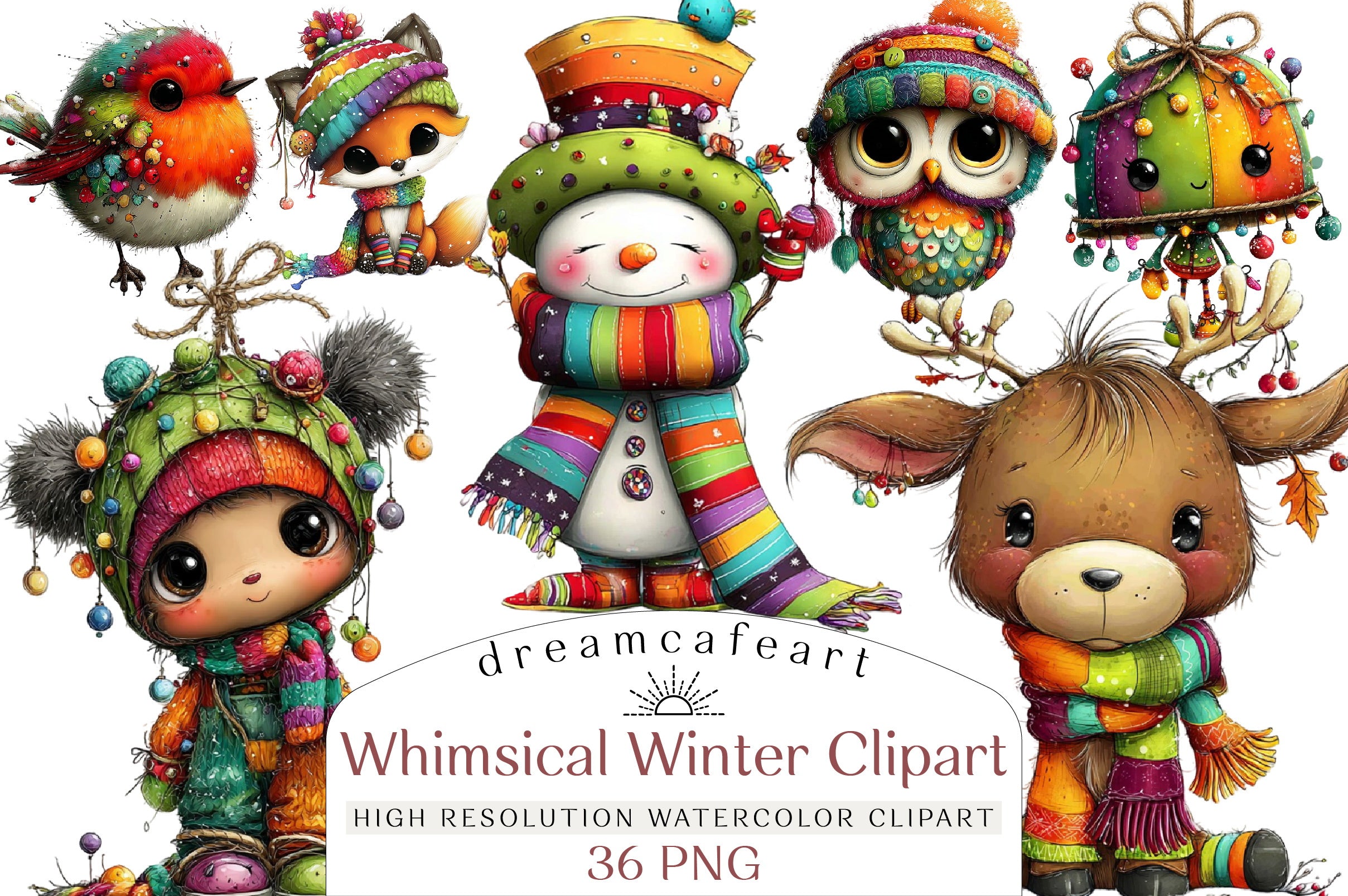 Whimsical Winter Clipart Bundle