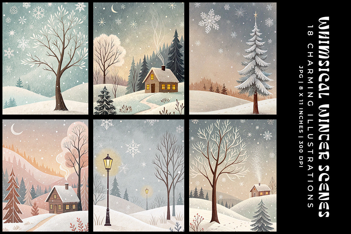 Whimsical Winter Scene - Christmas