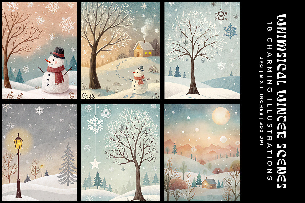 Whimsical Winter Scene - Christmas